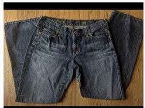 Women's Size 30P Petite J.Crew Bootcut denim Blue Jeans Pants flare leg euc J134